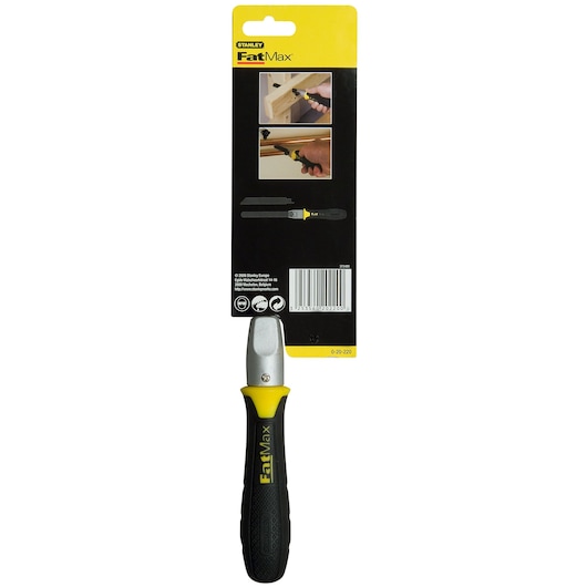 STANLEY 0-20-220 FatMax saw with black and yellow handle, front view on white background.