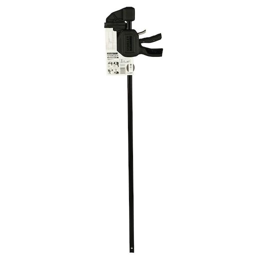 Photo of STANLEY FMHT0-83241 black bar clamp tool, front angle, against white background.