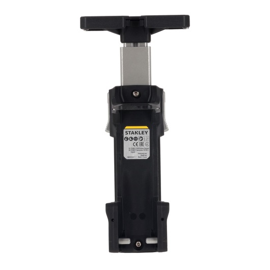 STANLEY FMHT83554 black and silver wall mount, front angle, photography on white background.