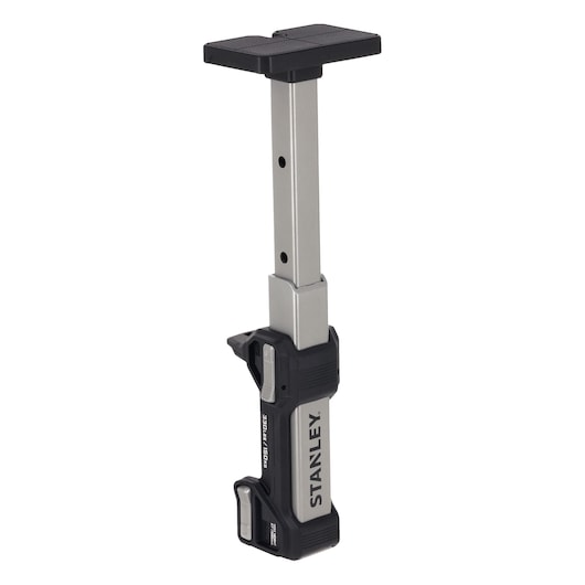 STANLEY FMHT83554 adjustable support tool, silver and black, front angle, on white background.