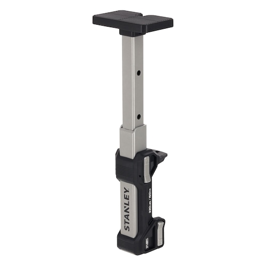 Stanley FMHT83554 adjustable support rod, black and silver, three-quarter angle on white background.
