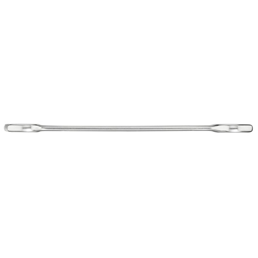 STANLEY FMMT13068-0 double ended box wrench, silver metal, side angle, on white background.