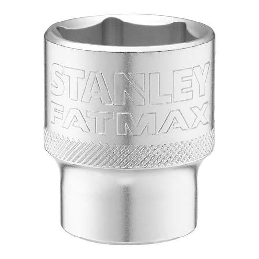 Stanley FMMT17244-0 socket tool, silver finish, FatMax branding, front angle, white background.
