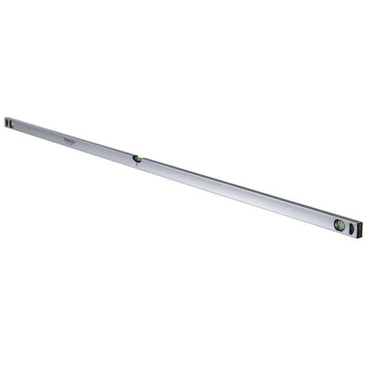 Stanley STHT1-43117 aluminum spirit level with three bubble vials for accurate leveling.