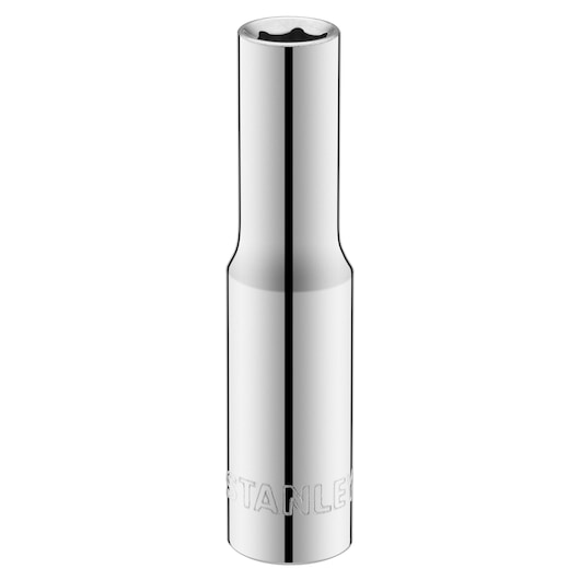 STANLEY STMT86094-0 chrome long Torx socket, product photography, front angle on white background.