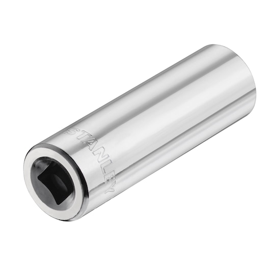 STANLEY STMT86099-0 chrome deep socket tool, product angle on white background.
