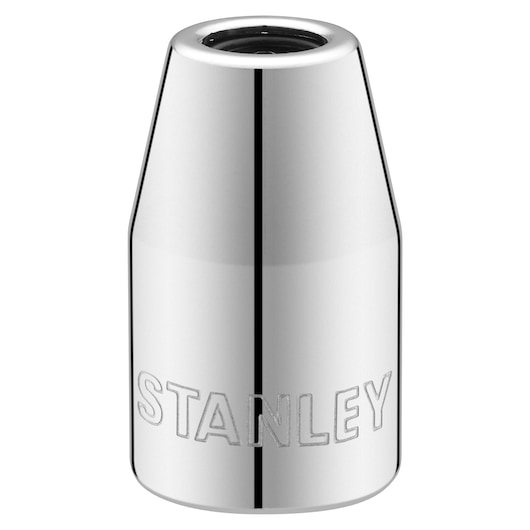 STANLEY STMT86250-0 chrome socket, engraved logo, photography on white background.