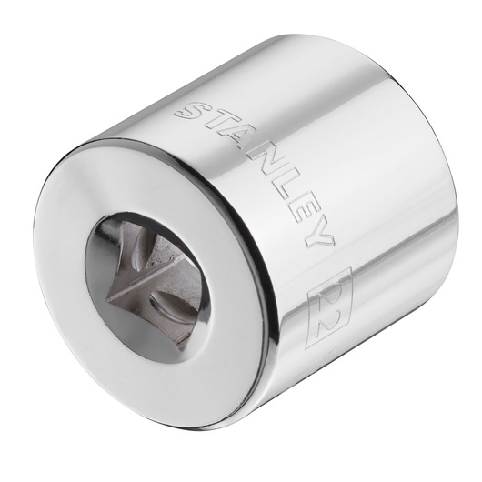 STANLEY STMT86317-0 chrome socket tool, close-up angle, photography on white background.