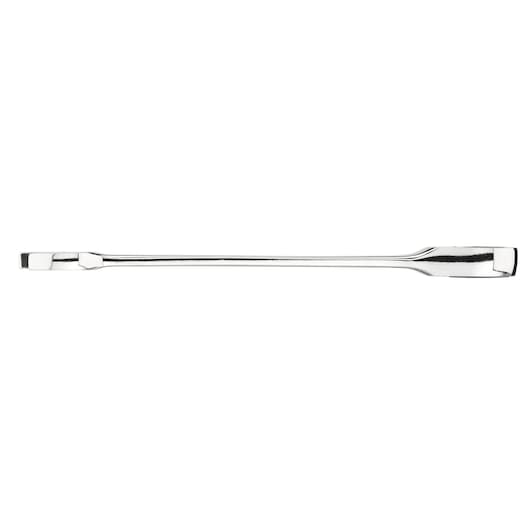 STANLEY STMT89910-0 chrome finish pry bar, side angle, photography on white background.